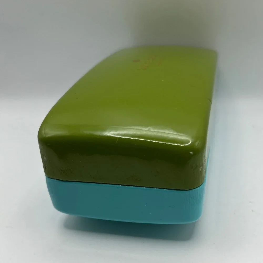 Kate Spade Eyeglass Case Turquoise Green Eye Print Retro Glam Coquette